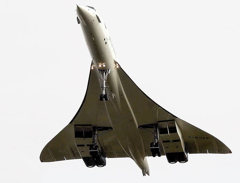 The Concorde in flight