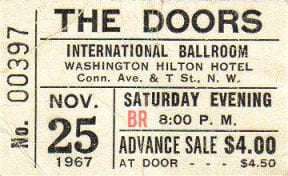 The Doors International Ballroom ticket