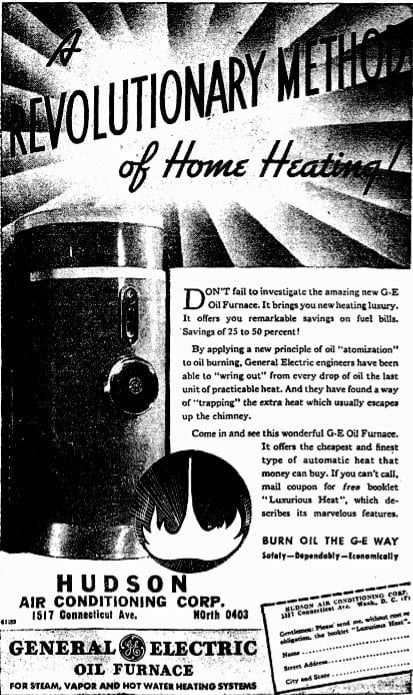 Hudson Air Conditioning Corp. advertisemtn (1936)