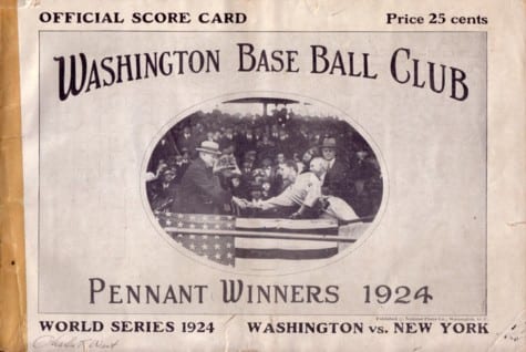 1924 World Series program