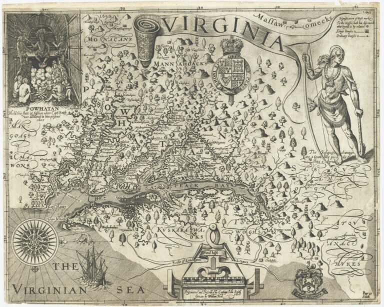 Captain John Smith map - full size (1612)