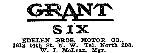 Grant Six and Edelen Brothers Motor Company