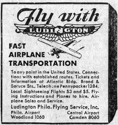 Ludington Airlines advertisement