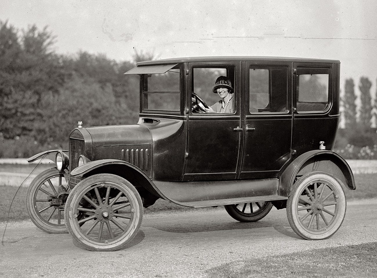 Miss Ramey in her Model T (1924)