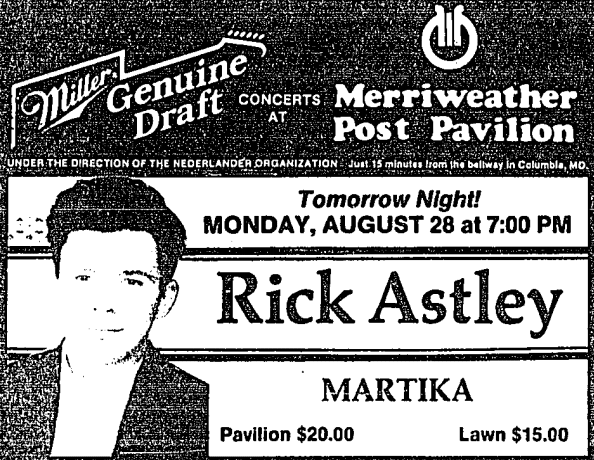 Rick Astley at Merriweather (1989) Rick Astley at Merriweather (1989)