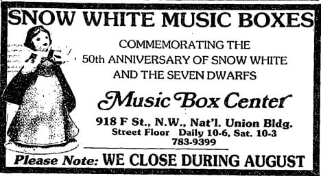 Snow White music boxes (1987)