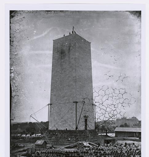 Washington Monument under construction