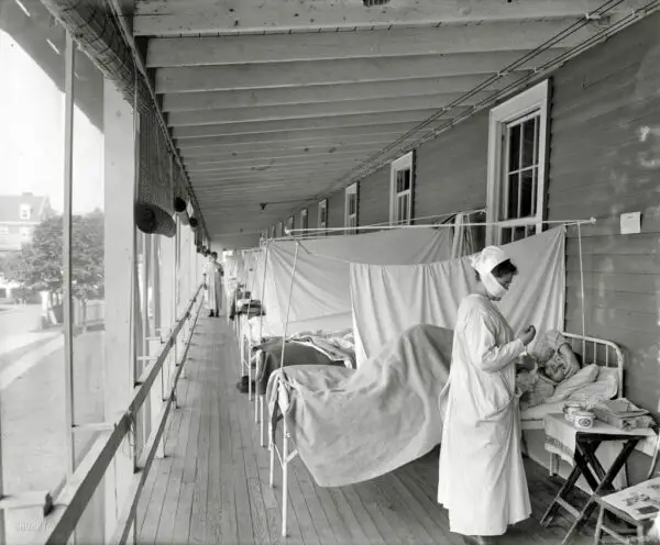 Walter Reed Army Hospital flu ward circa 1919 (Shorpy)