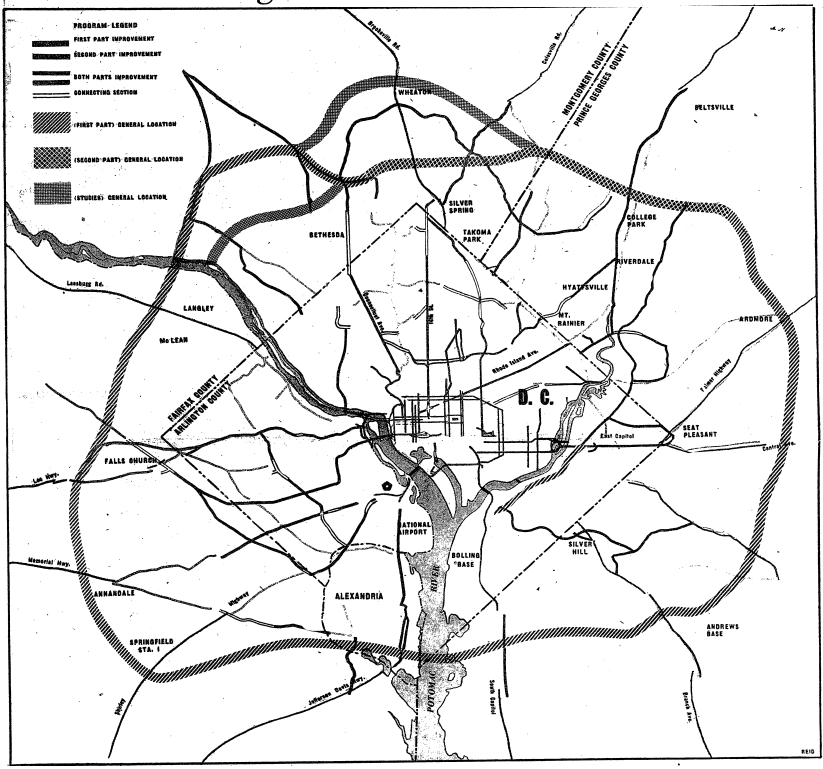 Proposed Capital Beltway in 1952 (Washington Post)