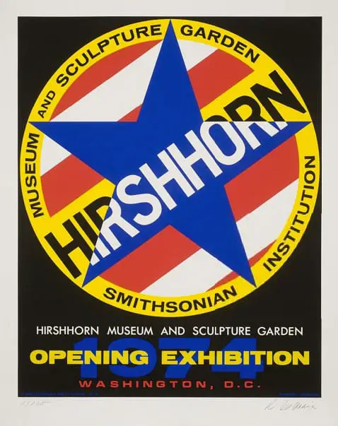 Robert Indiana poster for Hirshhorn opening
