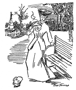 Illustration of Velma Grissom attempting suicide (Washington Post)