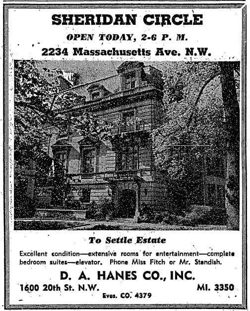 Open house at 22334 Massachusetts Ave. NW in 1948 (Washington Post)