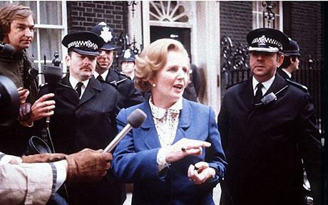 Margaret Thatcher at Downing Street