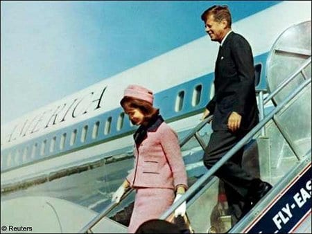 Air Force One arrives in Dallas with President and Mrs. Kennedy an hour before the assassination, November 22nd, 1963