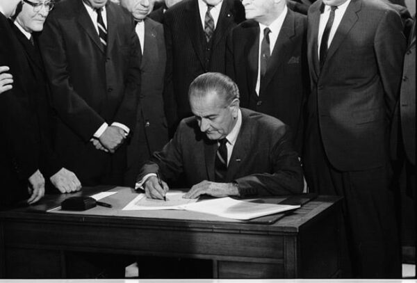 President Johnson signs the 1968 Civil Rights Act - April 11th, 1968
