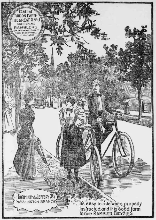 Rambler Bicycles advertisement in the Washington Times - July 31st, 1895