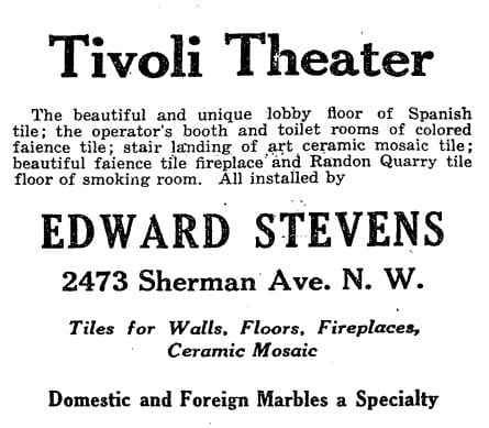 Edward Stevens advertisement in the Washington Post, April 6th, 1924