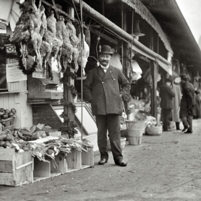 P.K. Chaconas Co. Market circa 1915; George Chaconas pictured in front (Shorpy)