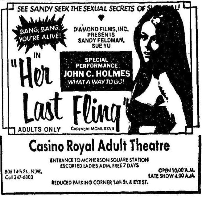 Casino Royal Adult Theatre advertisement in the Washington Post - December 15th, 1977