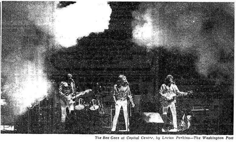 The Bee Gees performing at the Capital Centre in 1979 (Washington Post)