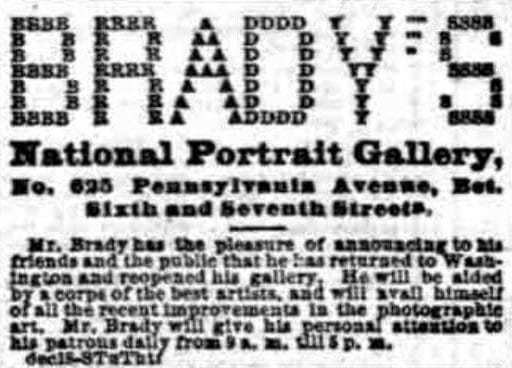 Mathew Brady at the National Portrait Gallery - November 7th, 1876