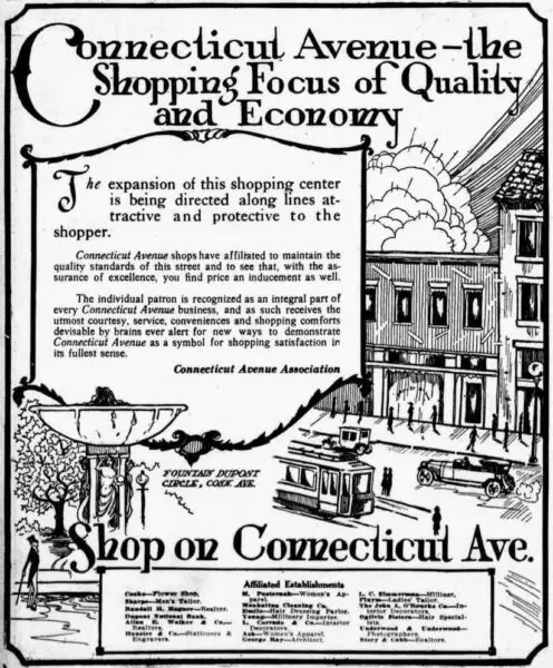 Connecticut Avenue Association advertisement in the Washington Times - February 3rd, 1921