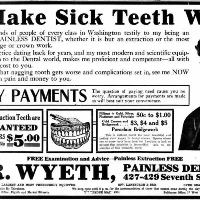 Dr. Wyeth advertisement in the Washington Times - April 28th, 1911