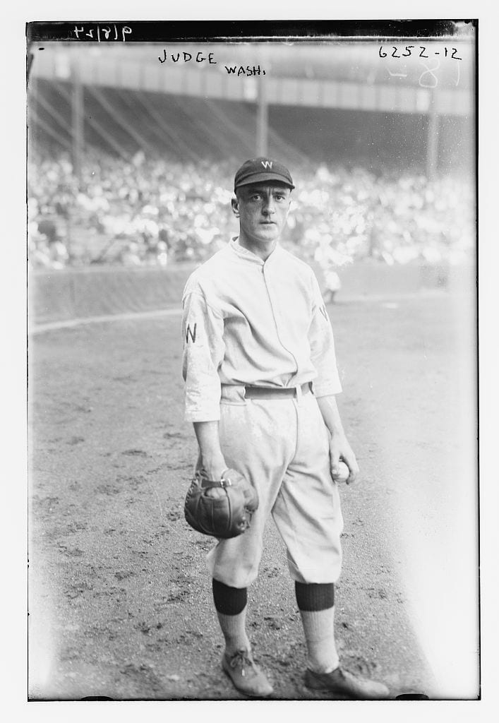 Joe Judge posing on the field in 1924 (Library of Congress)