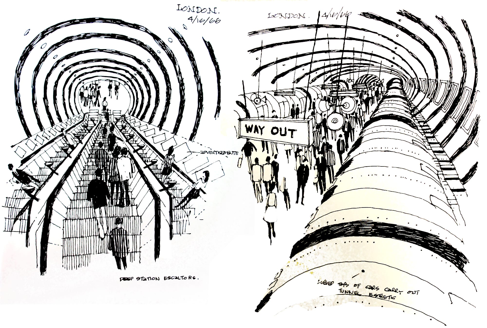 London subway sketches by HWA staff.