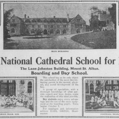 The National Cathedral School for Boys advertisement in the Washington Herald - 1910