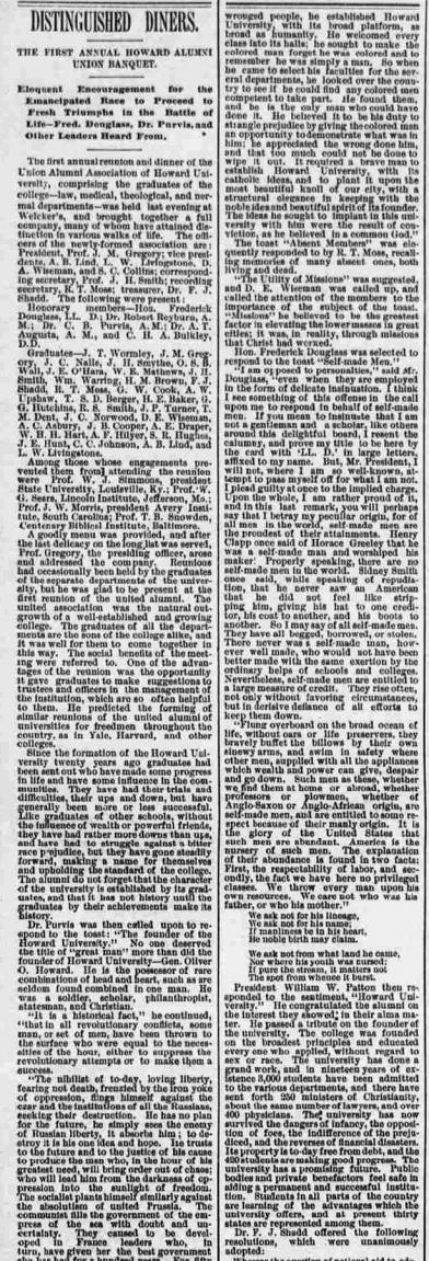 Distinguished Diners - National Republican, Feb 27th, 1886