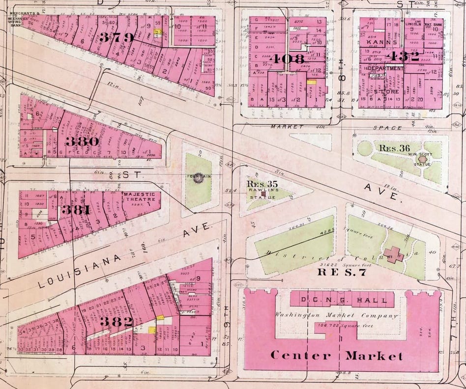 Baist real estate atlas from 1909 of 9th and Louisiana intersection