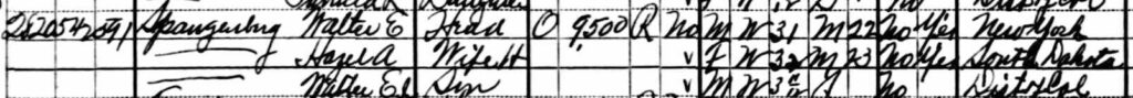 Spangenberg family in the 1930 U.S. Census