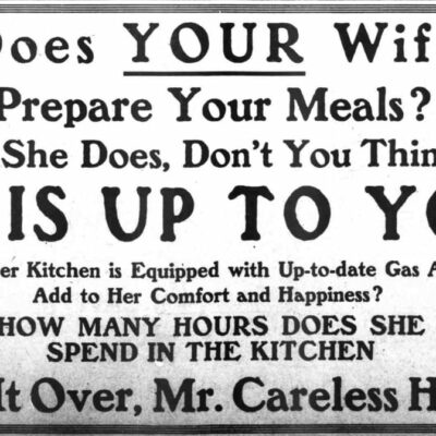 Think It Over, Mr. Careless Husband advertisement in the Washington Times - September 26th, 1911