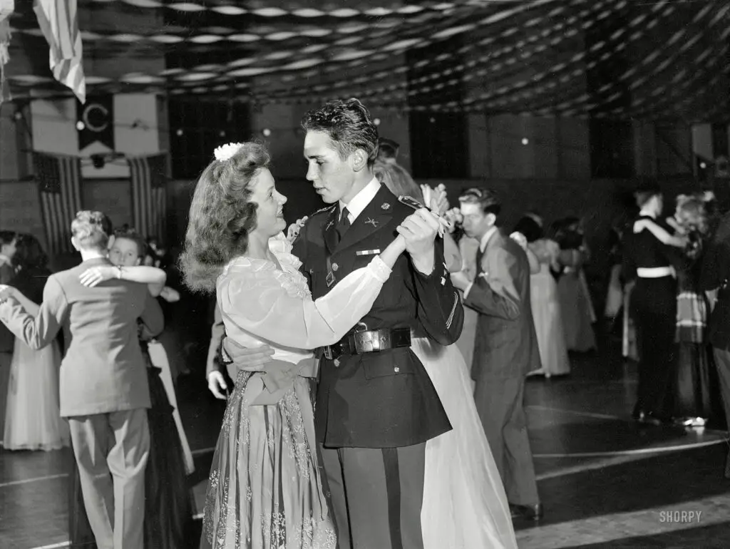 Walter Spangenberg, captain in the Woodrow Wilson High School Cadet Corps at the school's Regimental Ball during WWII - October 1943 (Shorpy)