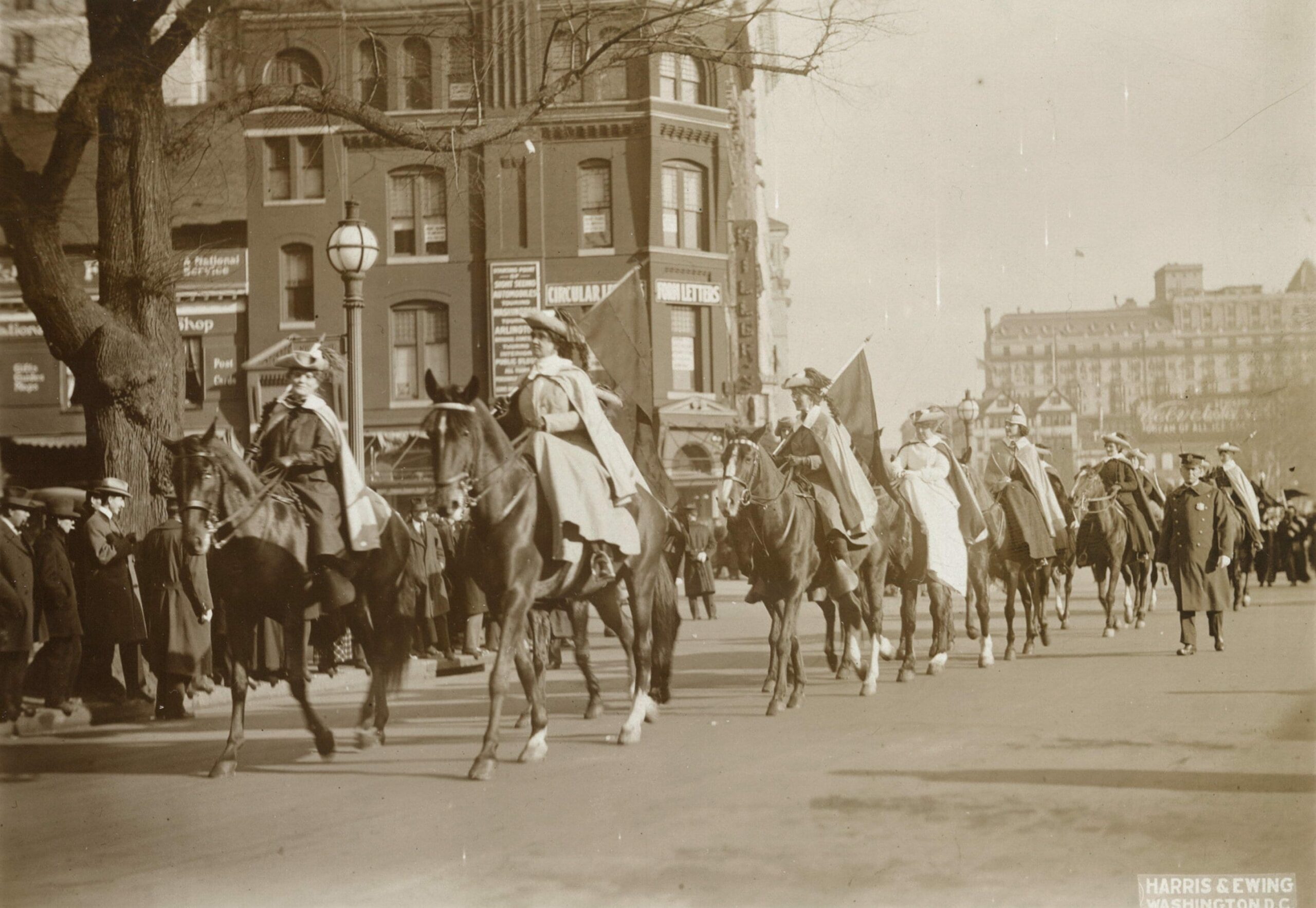 Women on horseback in a Washington suffrage parade, May 9, 1914
