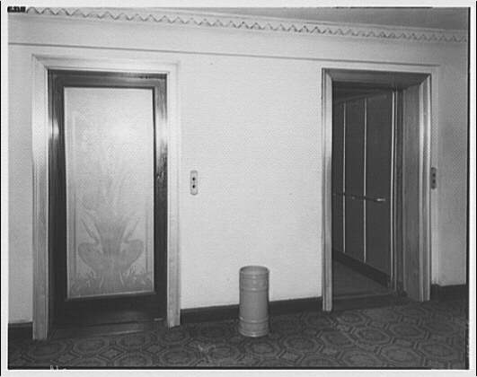 Elevators of The Westchester Apartments by Theodor Horydczak in 1947 (Library of Congress)