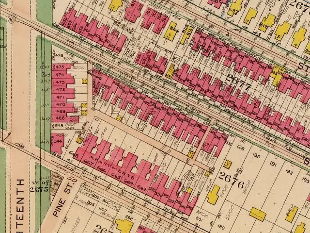 1915 Baist real estate atlas of Monroe St. NW