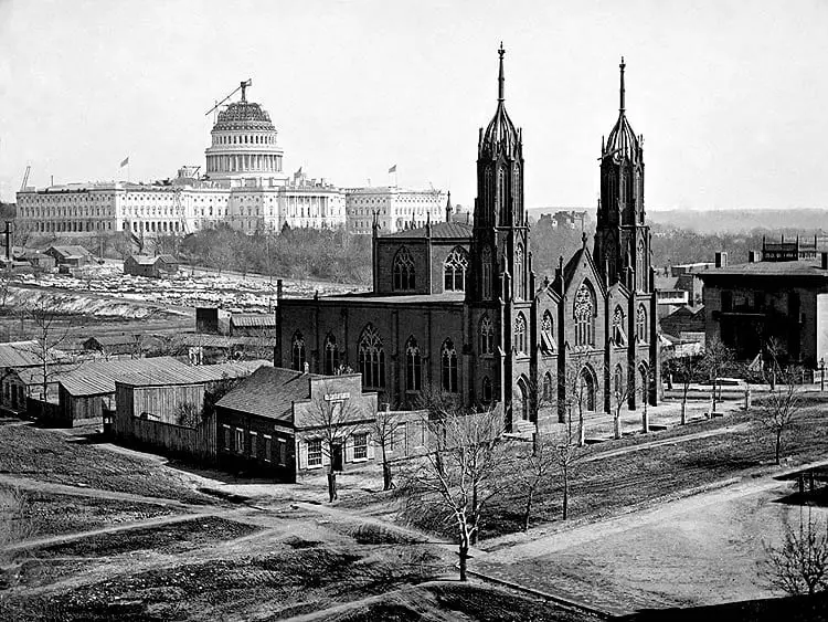 Capitol Dome and Trinity Church around 1859 (13 years before Douglass moved to DC)
