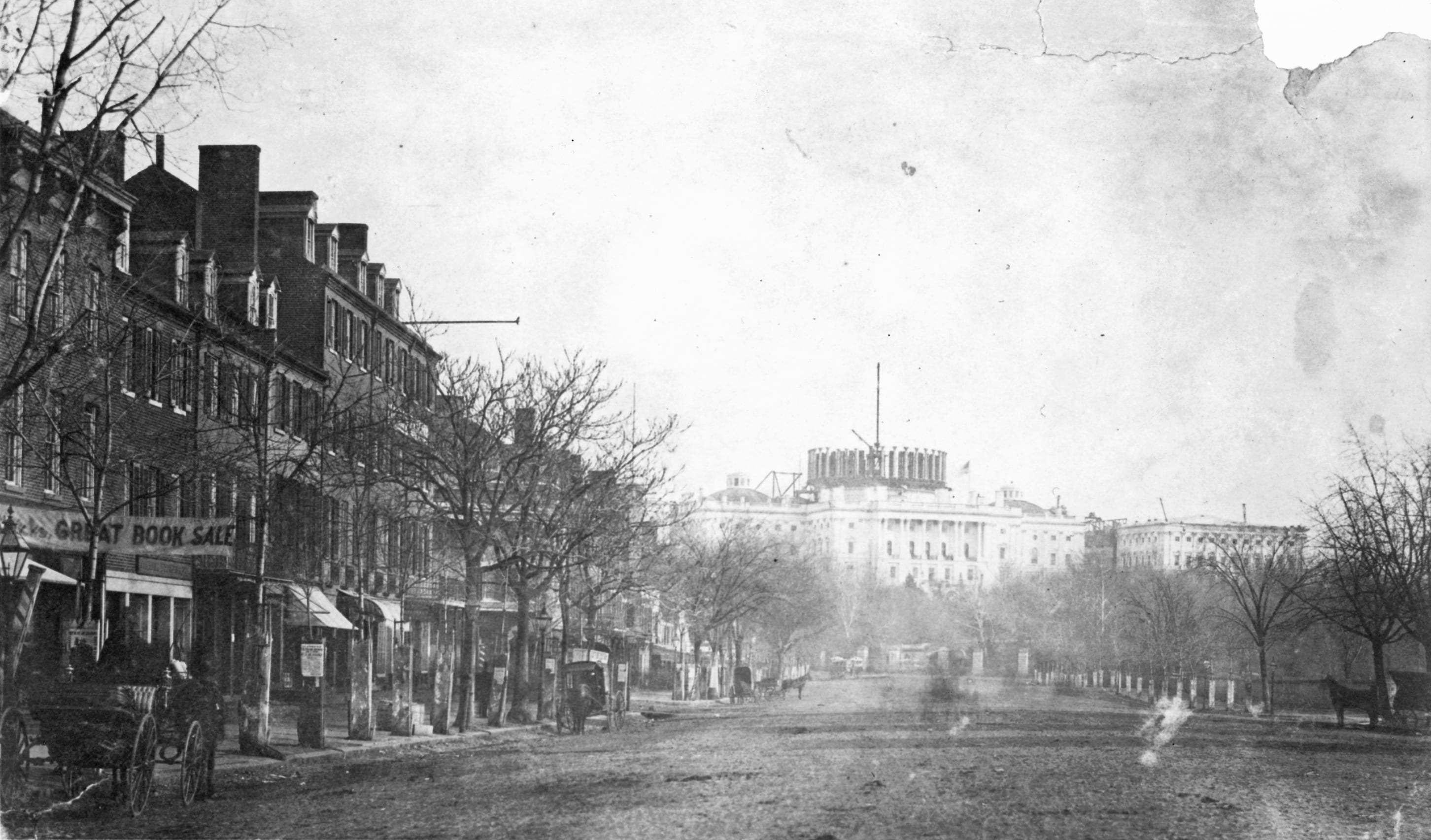 photograph of the Capitol under construction in 1858