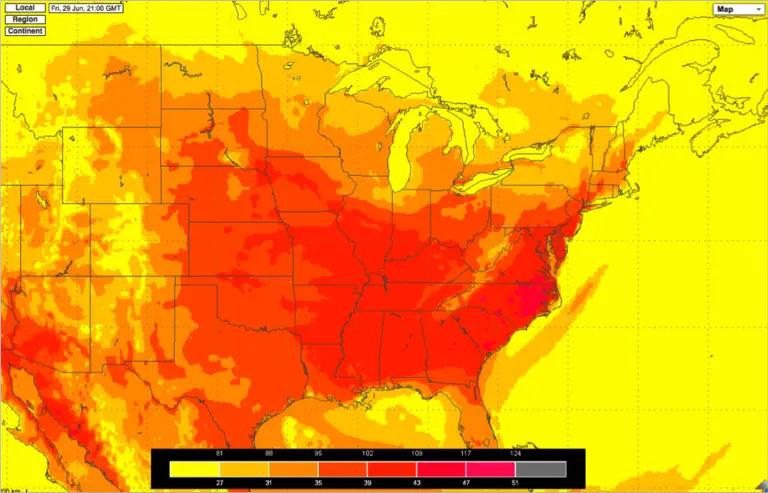 Friday, June 29th, 2012 heat index