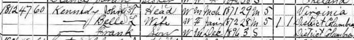 John T. Kennedy household in the 1900 U.S. Census