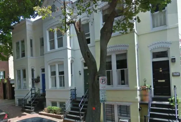 1321 33rd St. NW in Georgetown house on left (Google Street View)