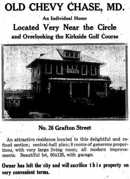 26 Grafton St. in Chevy Chase - August 19th, 1923 (Washington Post)