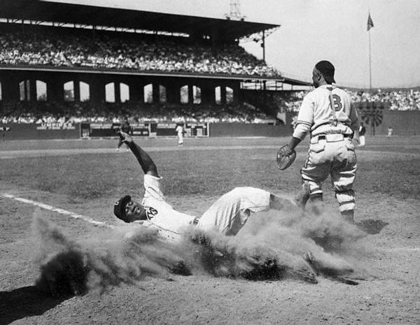 Josh Gibson scores a run in the 1944 Negro League East-West All-Star Game at Comiskey Park