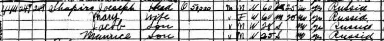 Joseph Shapiro household in the 1930 U.S. Census