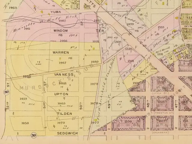Spring Valley Baist real estate map in 1913