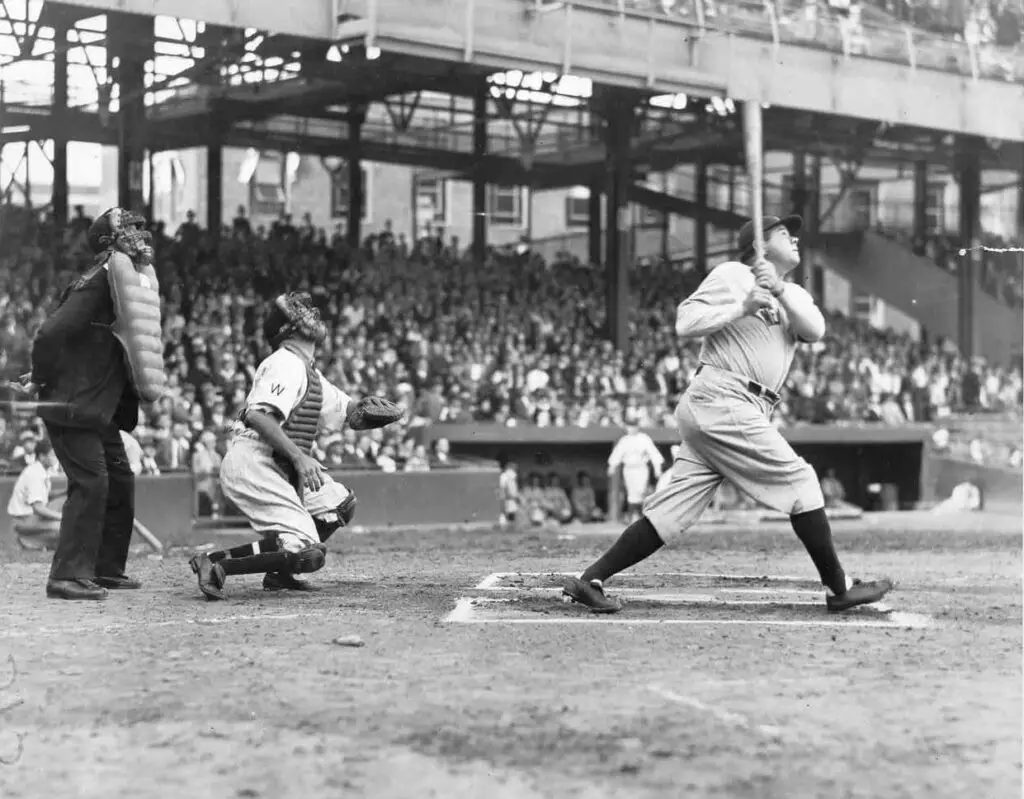 Babe Ruth at bat against Washington