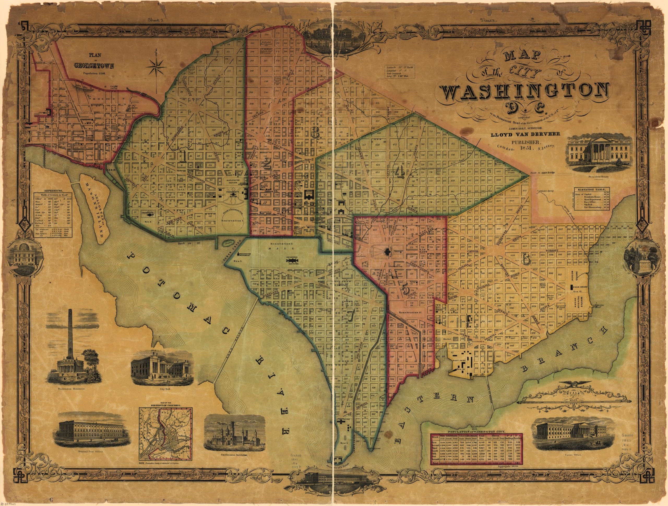 Map of the city of Washington D.C. : established as the permanent seat of the government of the U.S. of Am. / James Keily, surveyor. - 1851 (Library of Congress)