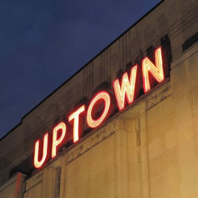 neon sign Uptown Theater in Cleveland Park (tawbaware.com)